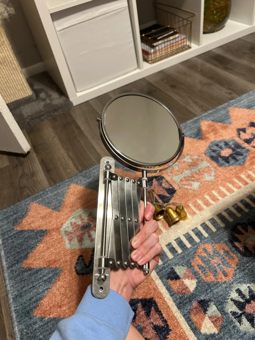 IKEA Round Extendable Wall Mirror in Silver
